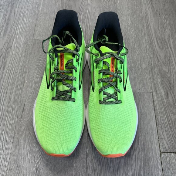 Size 9 - Brooks Launch 10 Volt Green Orange Running Shoe Men SAMPLE main image 4